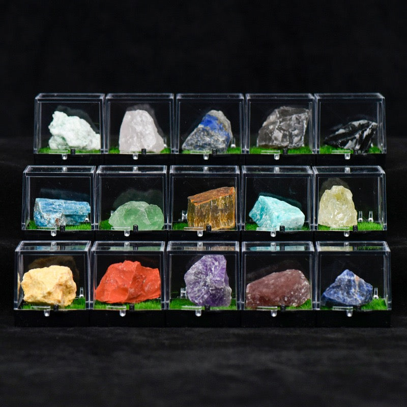 Micro Mineral Box Raw Crystal Gemstone Collection Box