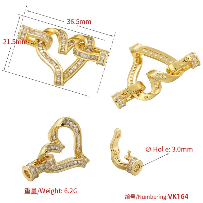 1 Pcs Hooks Accesories Supplies Brass Cubic Zirconia Connectors