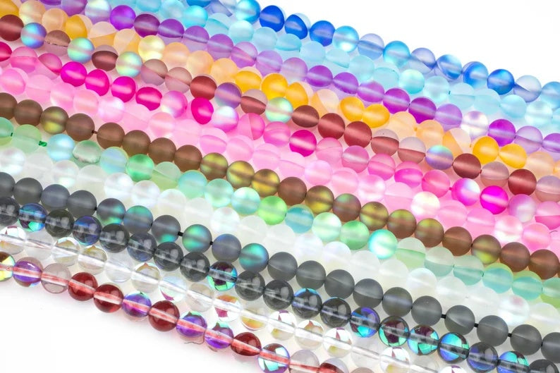 Mystic Aura Quartz Beads, Aurora Borealis Crystal 6-12mm