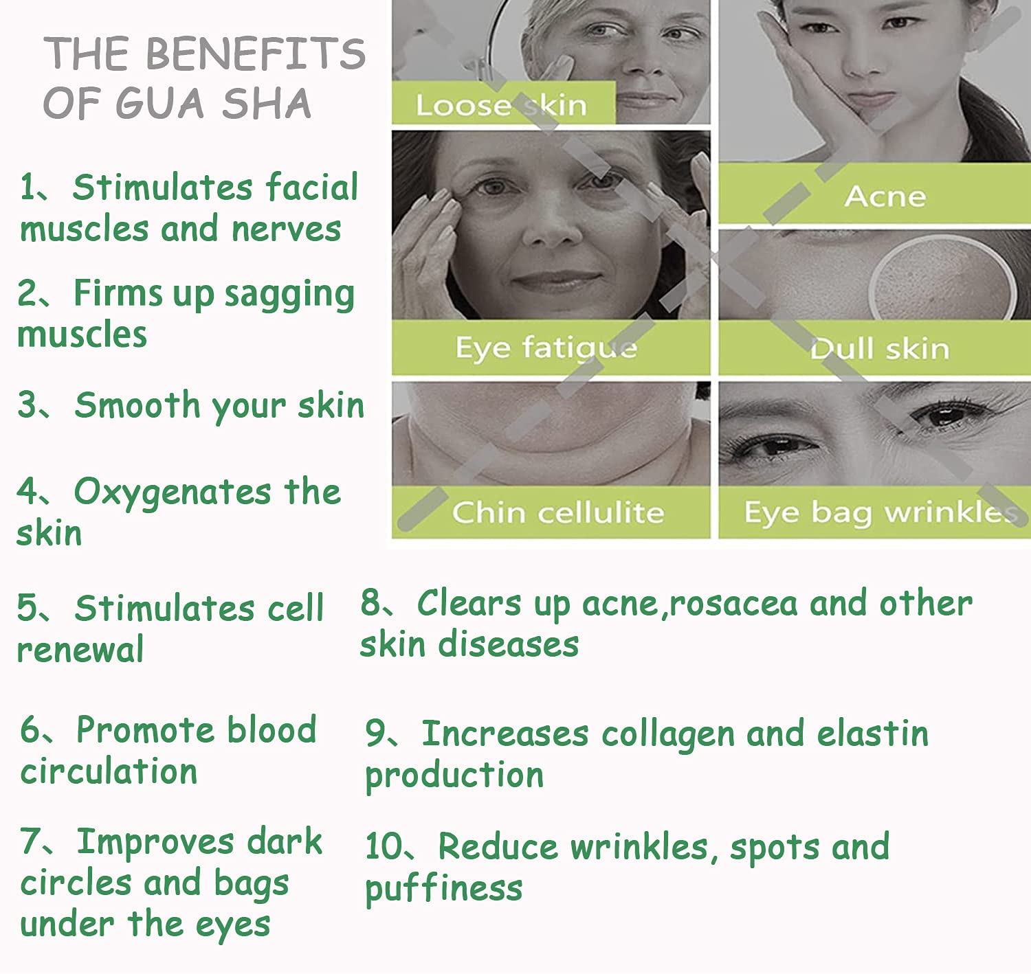 Natural Gua Sha Scraper Facial Massager