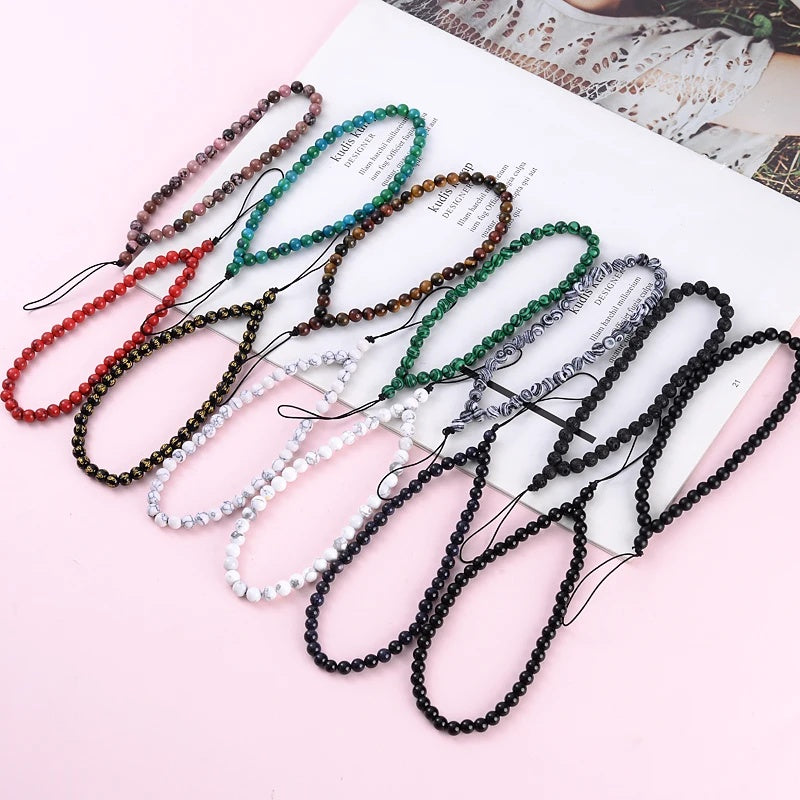 6MM Beaded Phone Chain New Anti Lost Phone Strap 32cm