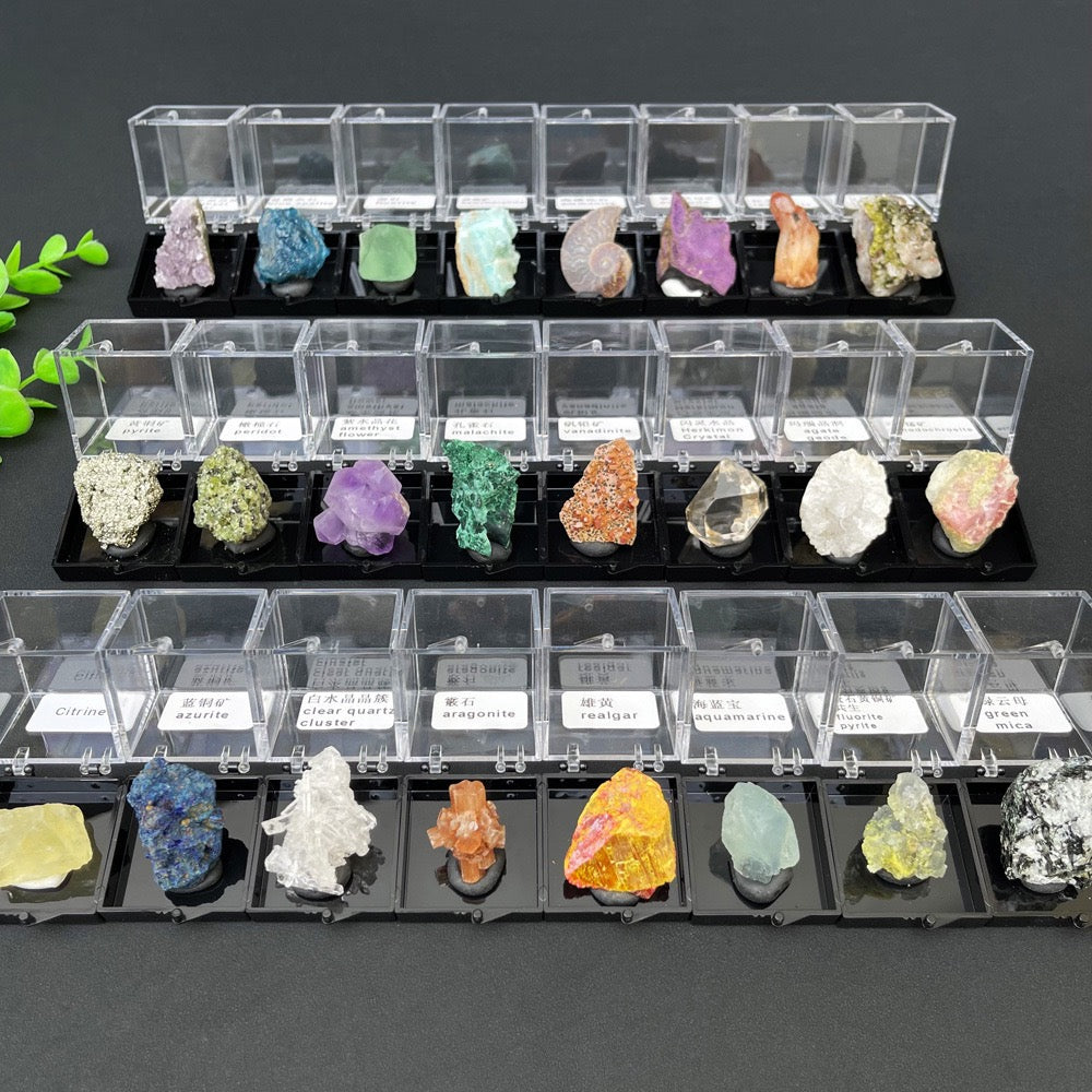 Micro Mineral Box Raw Crystal Gemstone Collection Box