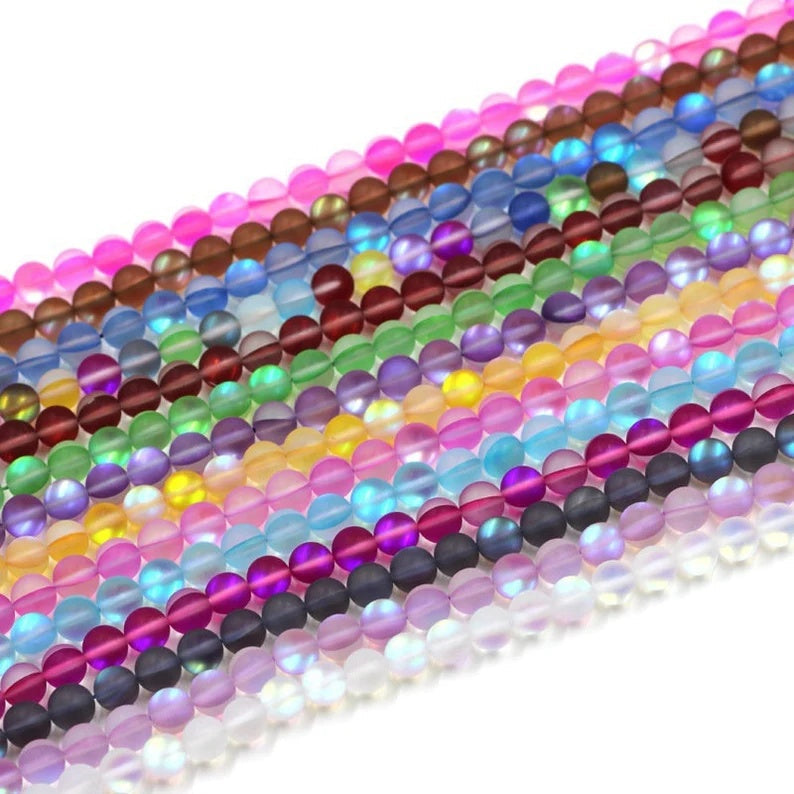 Mystic Aura Quartz Beads, Aurora Borealis Crystal 6-12mm