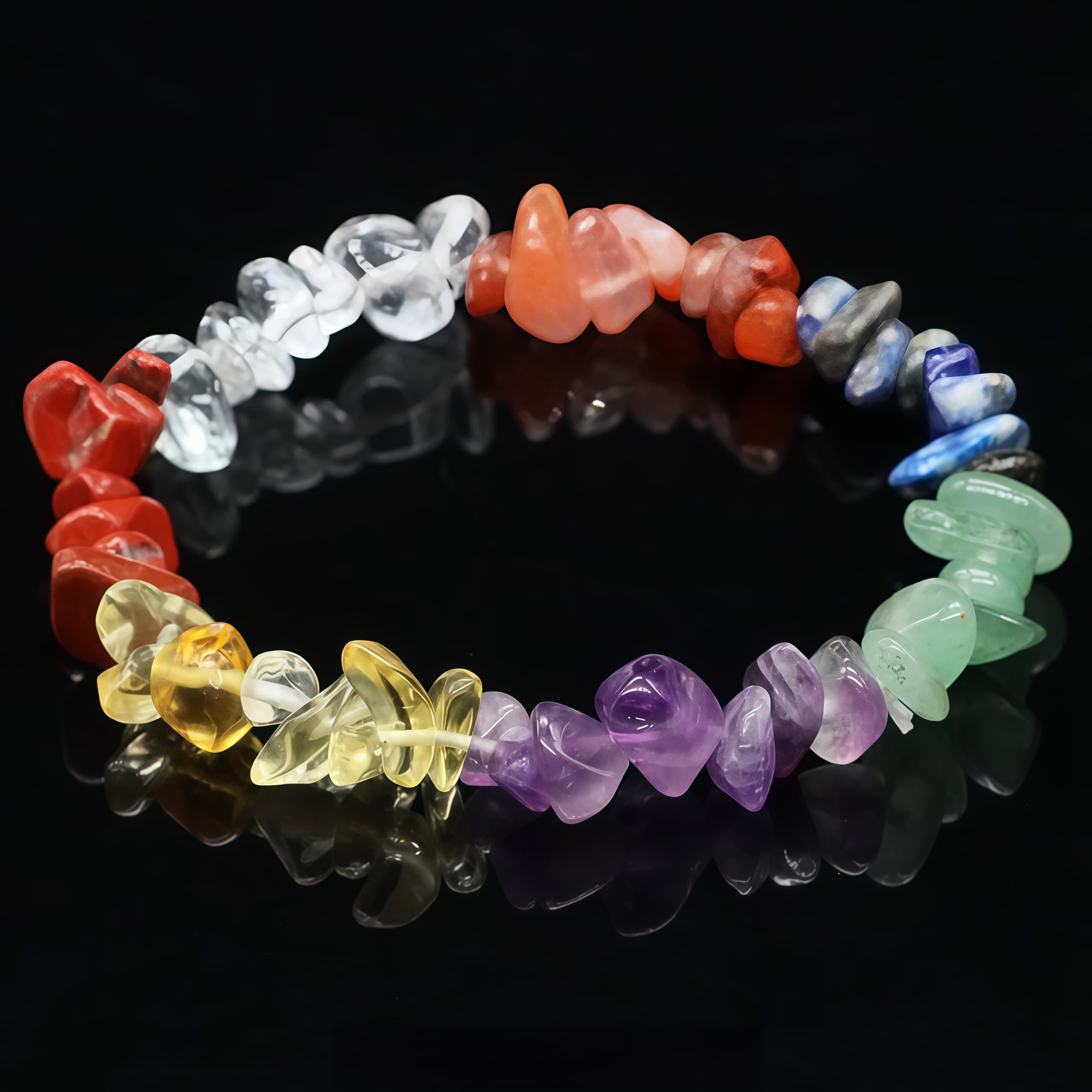 Chip Bead Stretch Bracelet 7.5inch