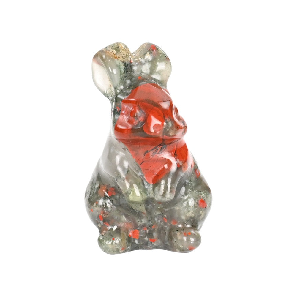 Cute Rabbit Statue Hand Carved Animal Figurine