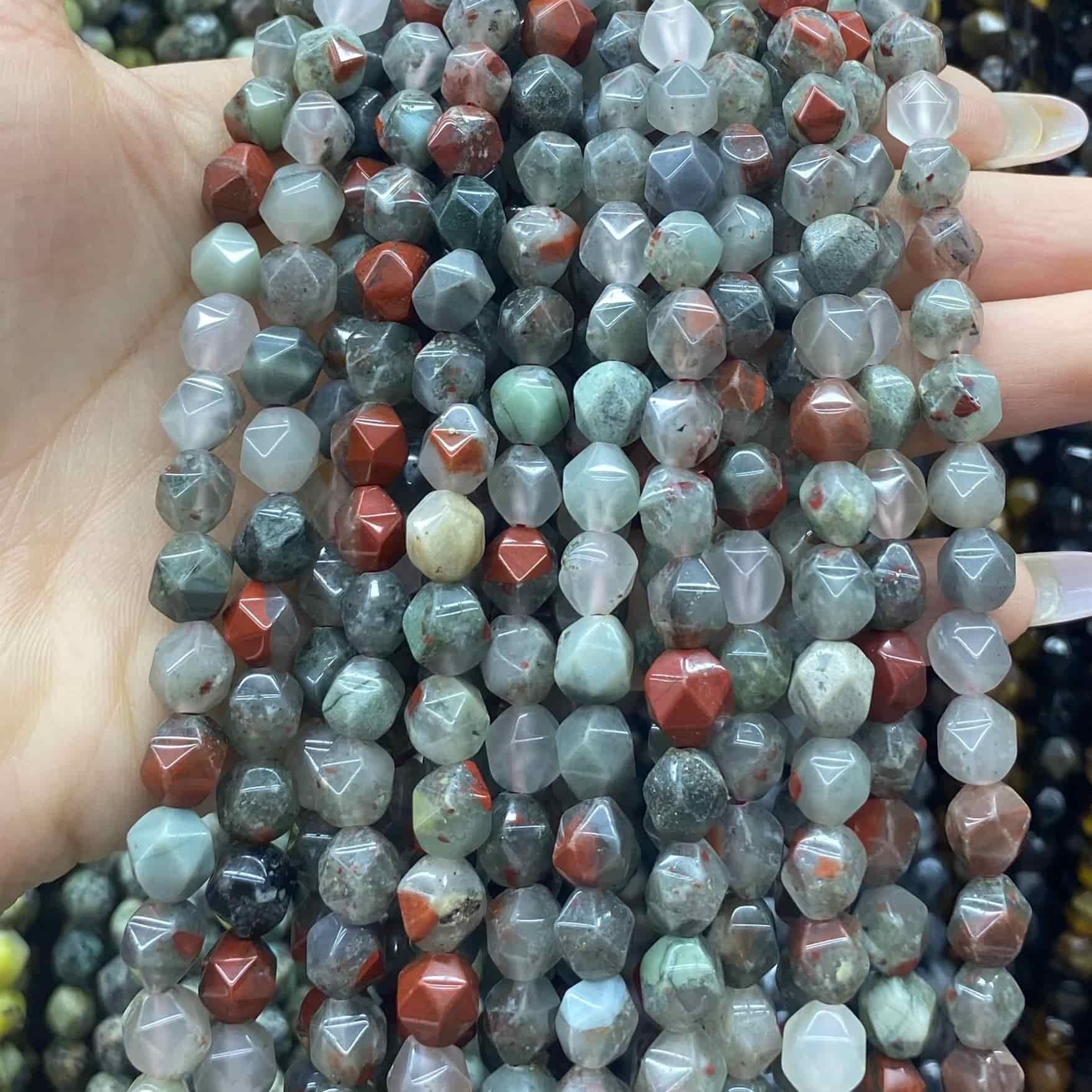 Diamond Faceted Beads 6mm/8mm/10mm Quartz/Jasper/Agate/Crystal