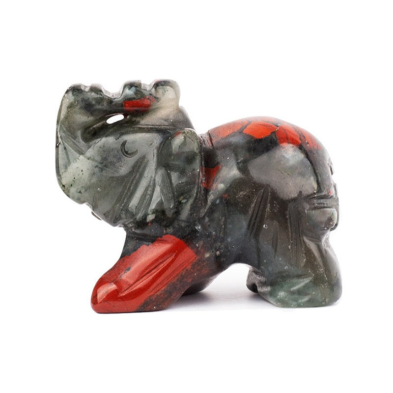Elephant Figurine Hand Carved Animal Figurine
