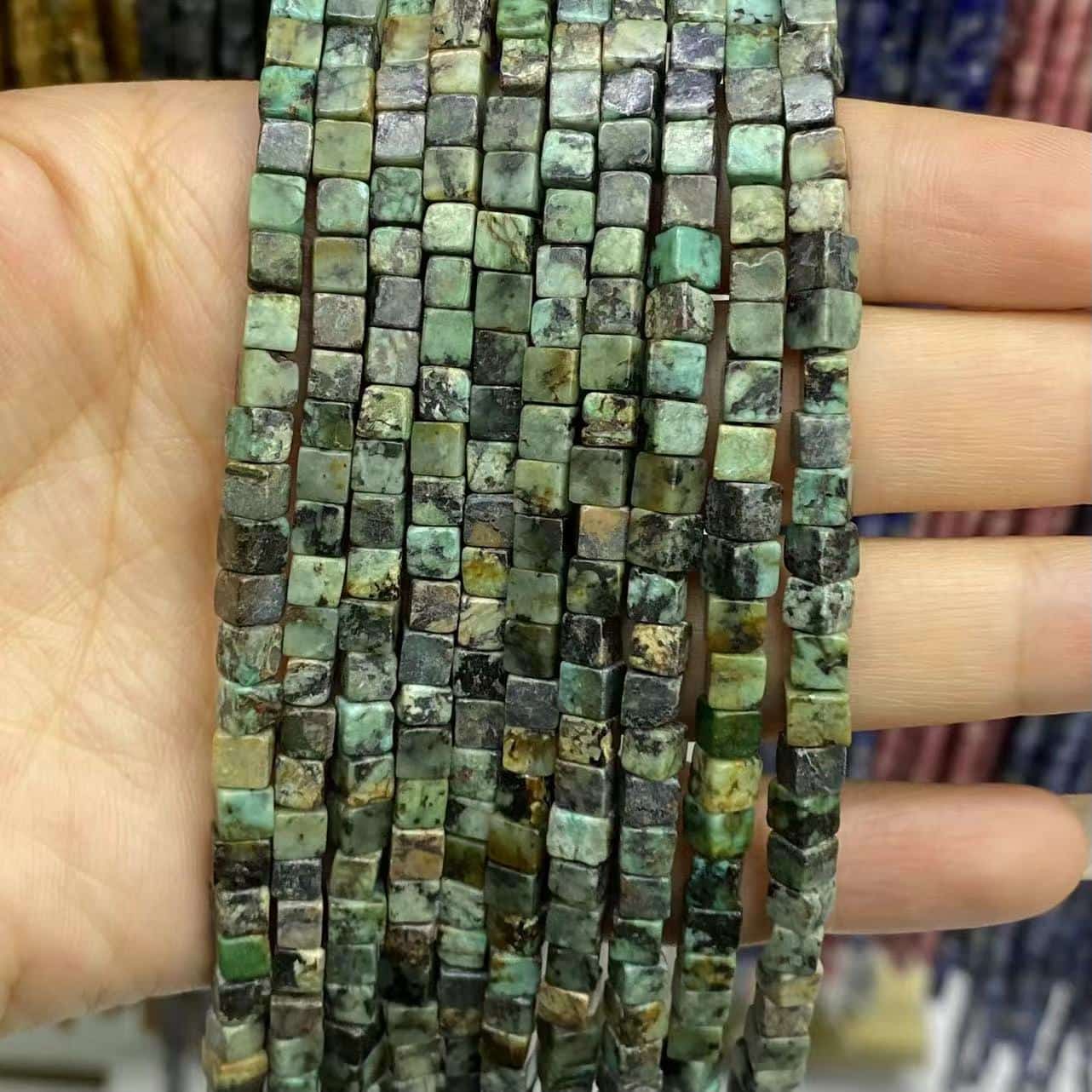 Square Cube Beads 4x4mm Quartz/Jasper/Agate/Crystal