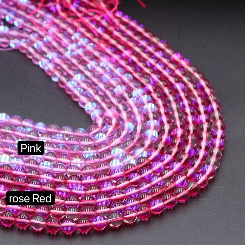 Mystic Aura Quartz Beads, Aurora Borealis Crystal 6-12mm