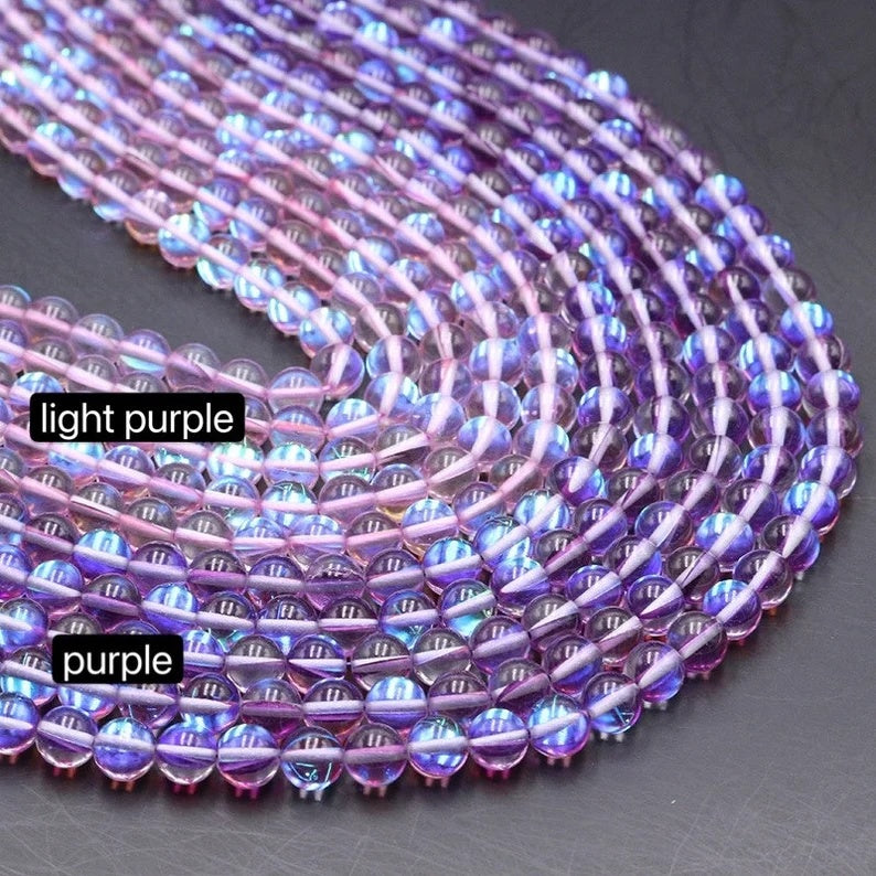 Mystic Aura Quartz Beads, Aurora Borealis Crystal 6-12mm