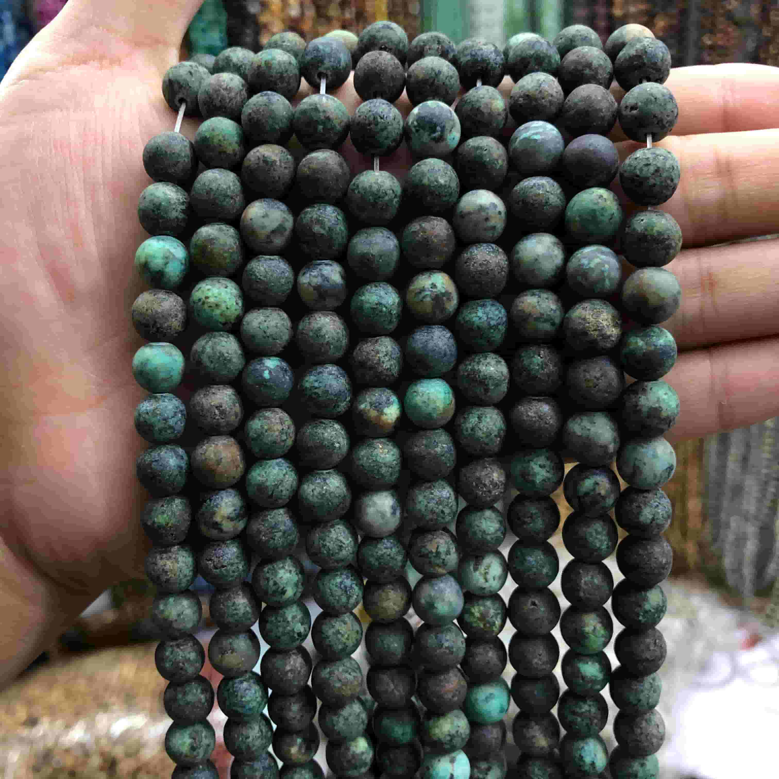 Round Matte Beads Crystal/Quartz/Jasper/Agate 4mm 6mm 8mm 10mm