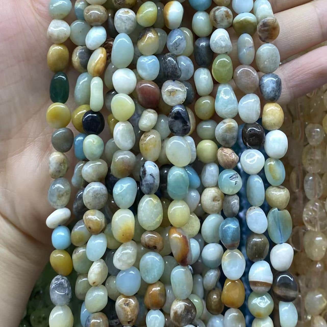 Nugget Smooth Beads 6-8mm Gemstone/Quartz/Jasper/Agate