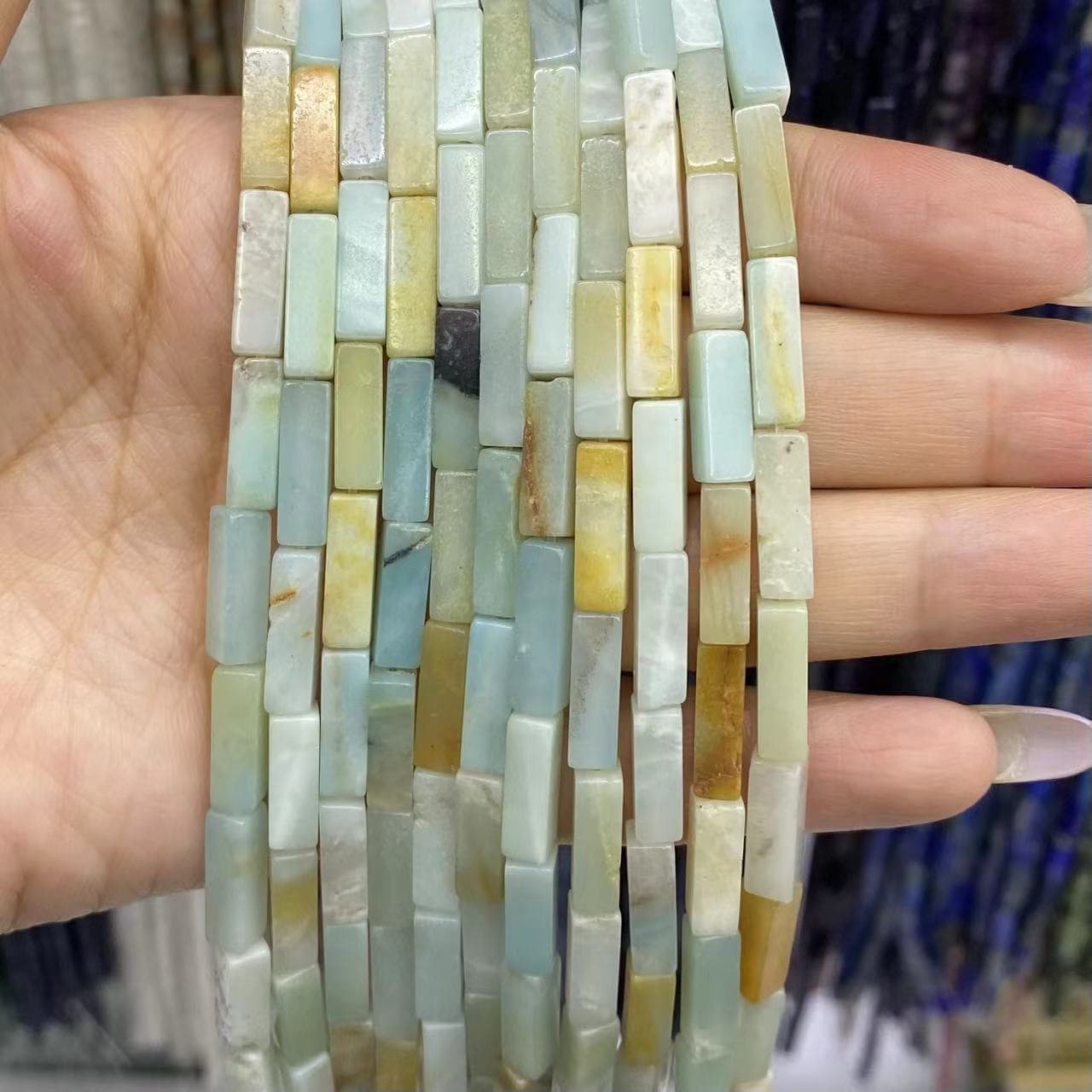 Square Tube Beads 4x13mm Quartz/Jasper/Agate/Crystal