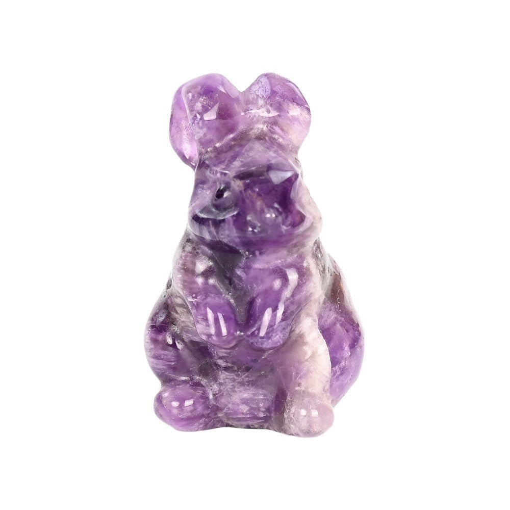 Cute Rabbit Statue Hand Carved Animal Figurine