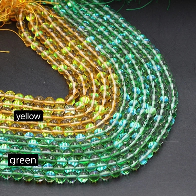 Mystic Aura Quartz Beads, Aurora Borealis Crystal 6-12mm