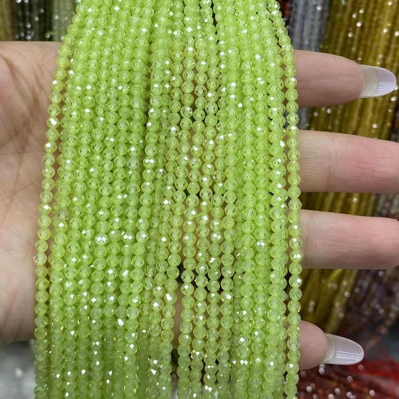 Cubic Zirconia Beads CZ Round Faceted Beads 2mm 3mm 4mm