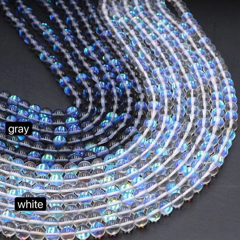 Mystic Aura Quartz Beads, Aurora Borealis Crystal 6-12mm