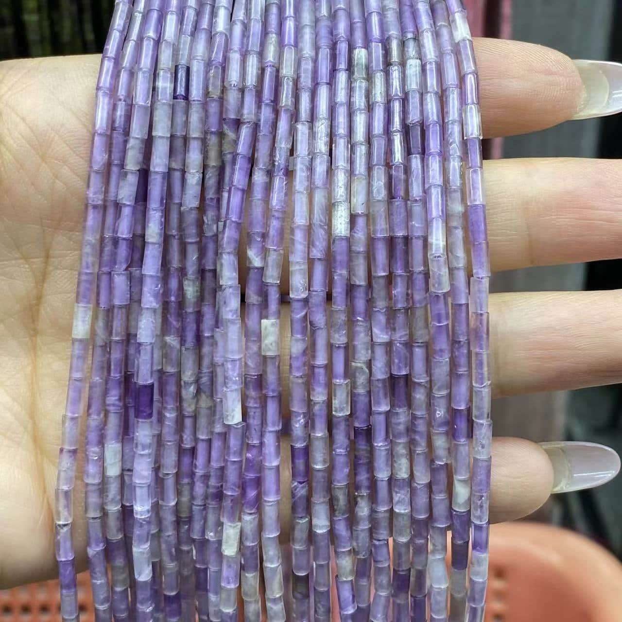 Cylindrical Tube Beads 2x4mm Quartz/Jasper/Agate/Crystal