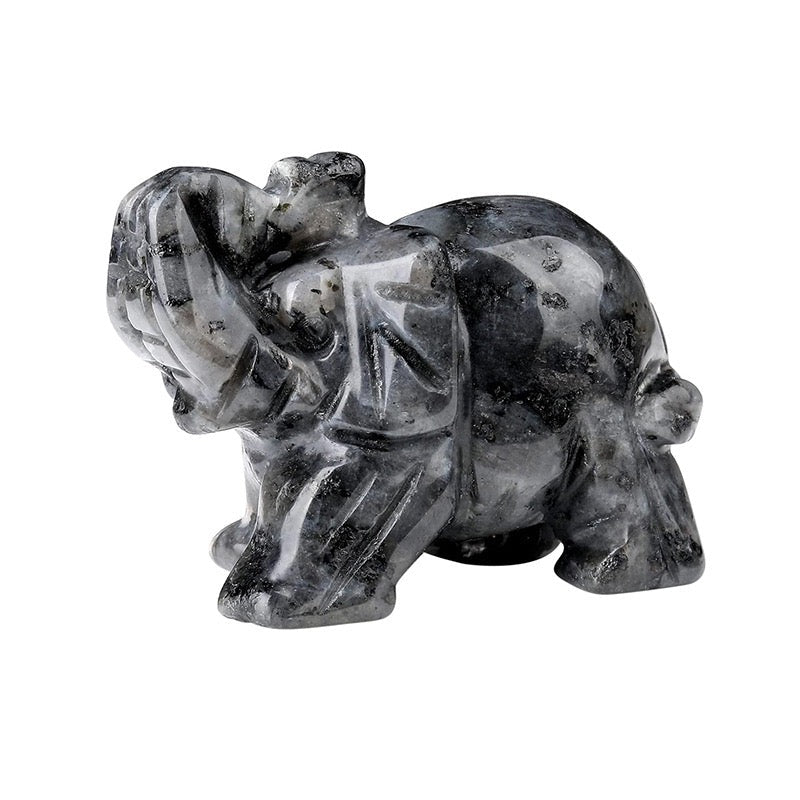 Elephant Figurine Hand Carved Animal Figurine
