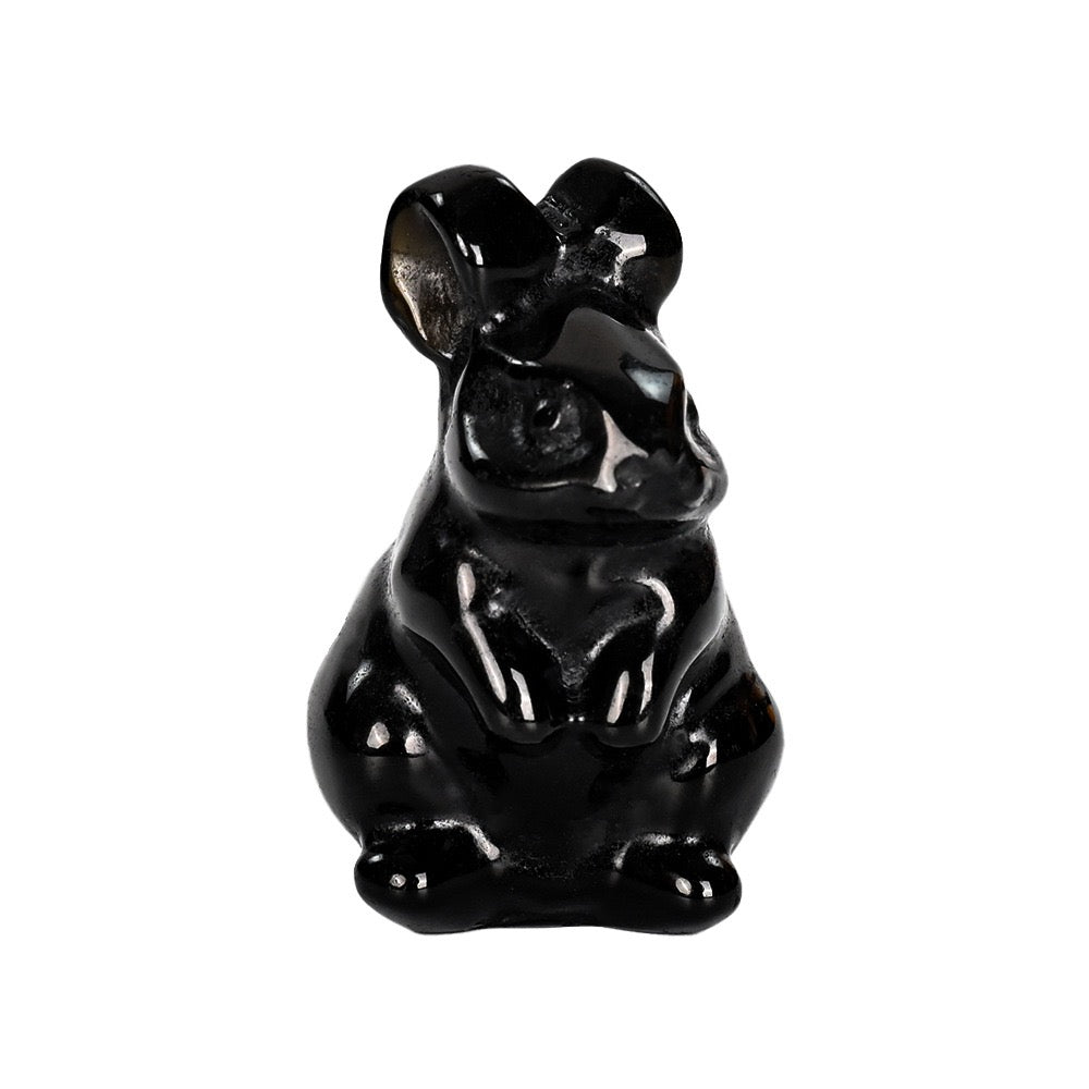 Cute Rabbit Statue Hand Carved Animal Figurine