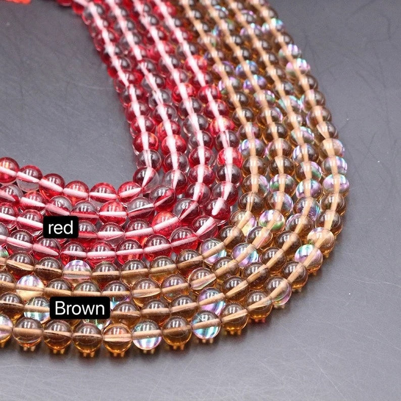 Mystic Aura Quartz Beads, Aurora Borealis Crystal 6-12mm