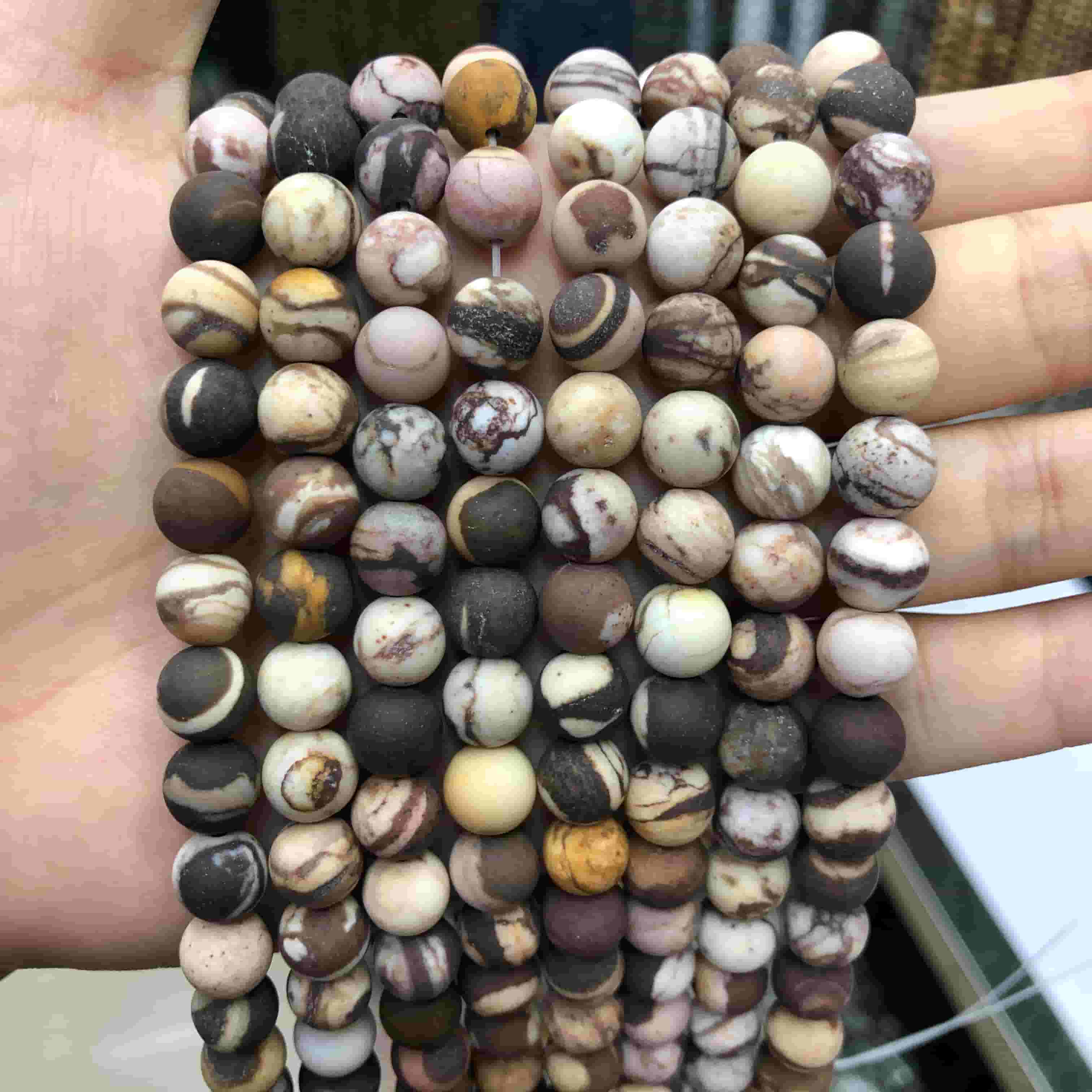Round Matte Beads Crystal/Quartz/Jasper/Agate 4mm 6mm 8mm 10mm