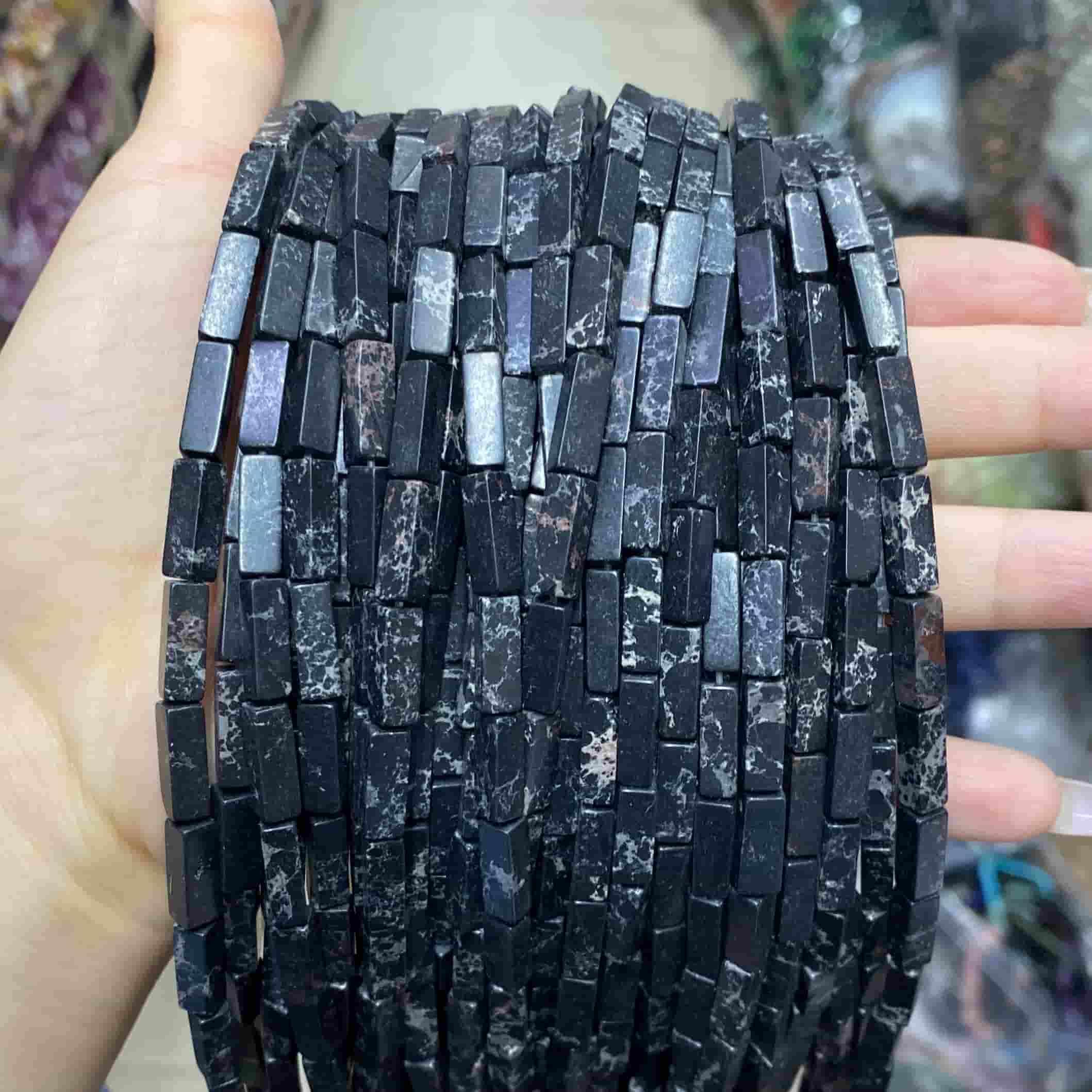 Square Tube Beads 4x13mm Quartz/Jasper/Agate/Crystal