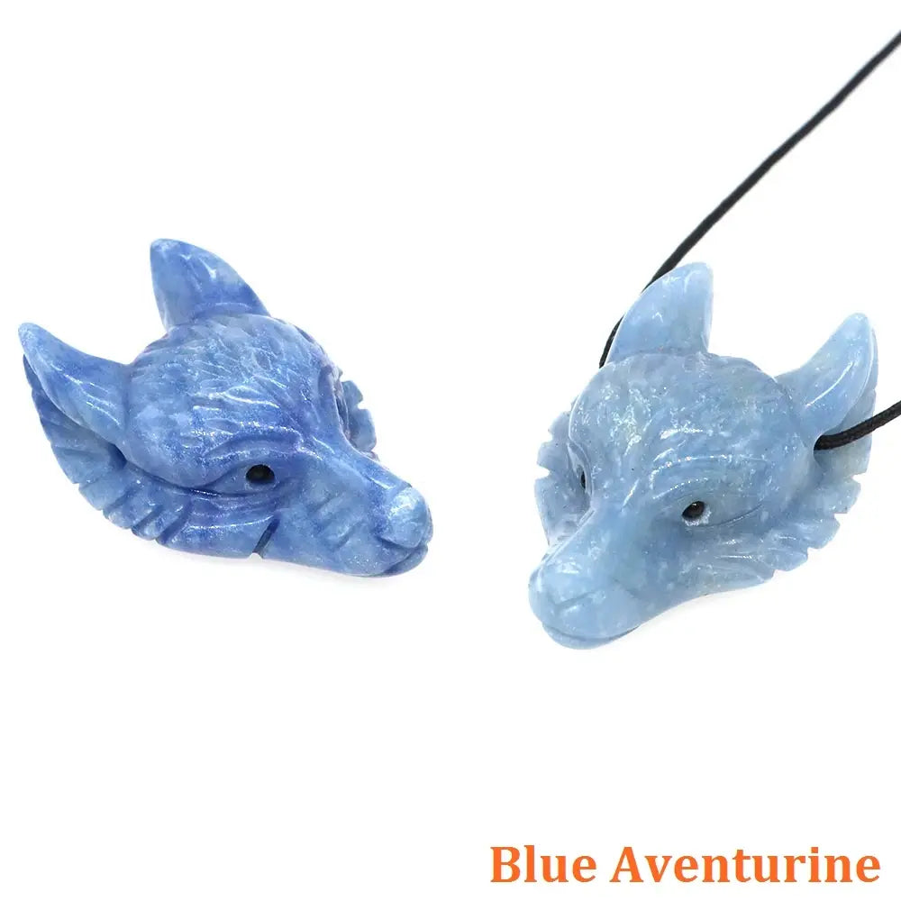 Wolf Head Statue Hand Carved Animal Figurine