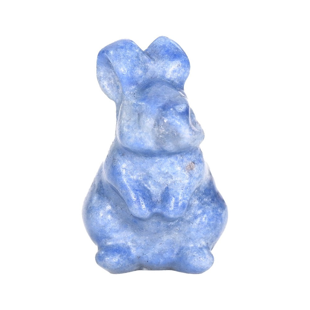 Cute Rabbit Statue Hand Carved Animal Figurine