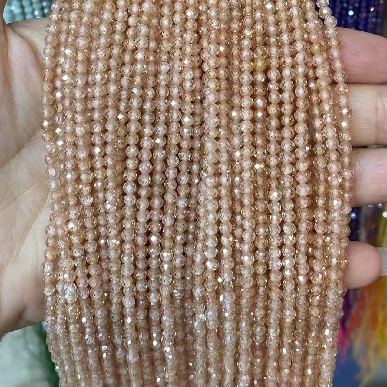Cubic Zirconia Beads CZ Round Faceted Beads 2mm 3mm 4mm