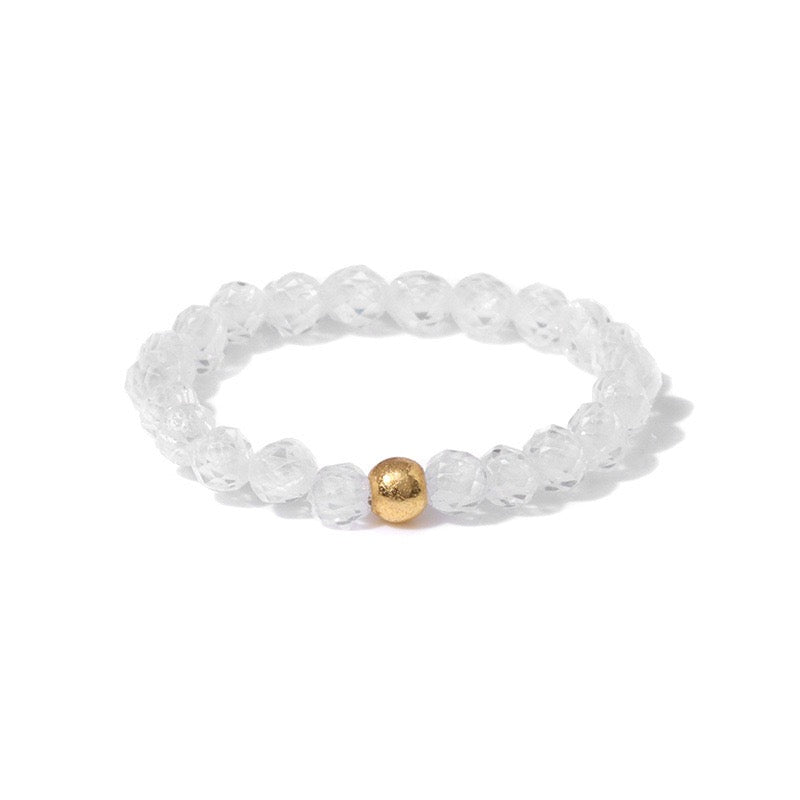 3mm Multi Round Faceted Bead Ring Elastic Rings Stackable