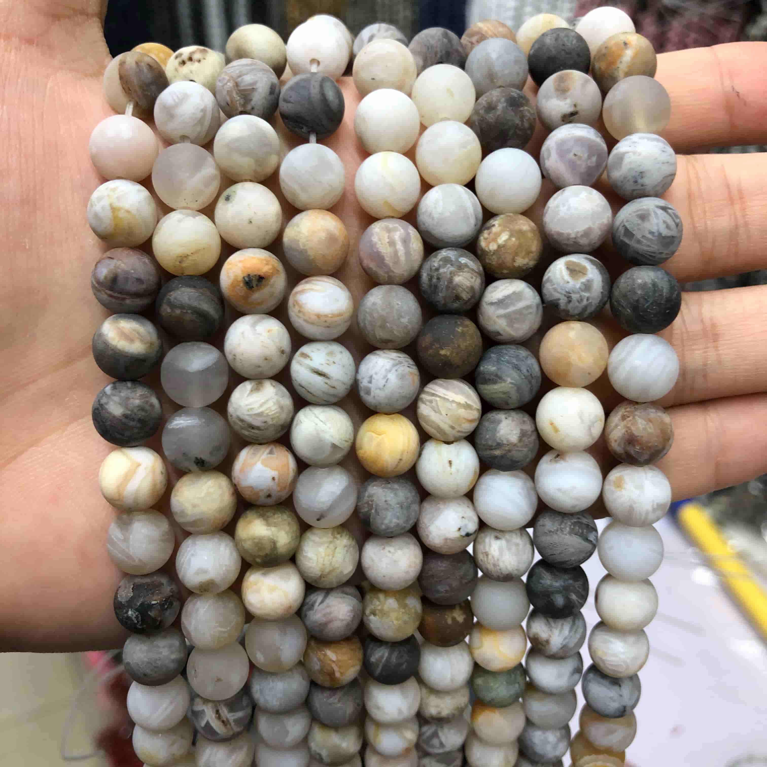 Round Matte Beads Crystal/Quartz/Jasper/Agate 4mm 6mm 8mm 10mm