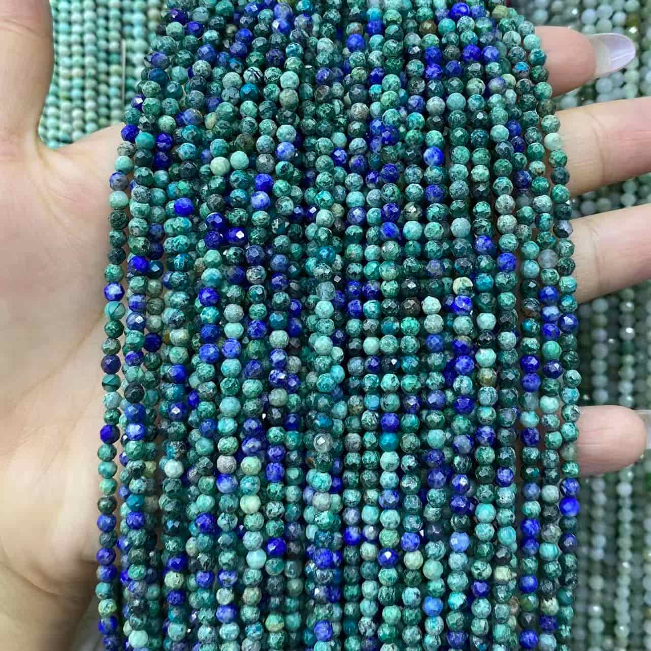 Tiny Round Faceted Beads Gemstone/Quartz/Jasper/Agate 2mm 3mm 4mm