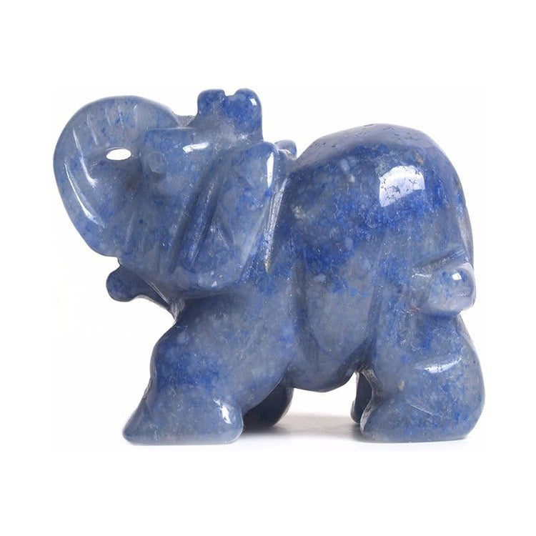 Elephant Figurine Hand Carved Animal Figurine