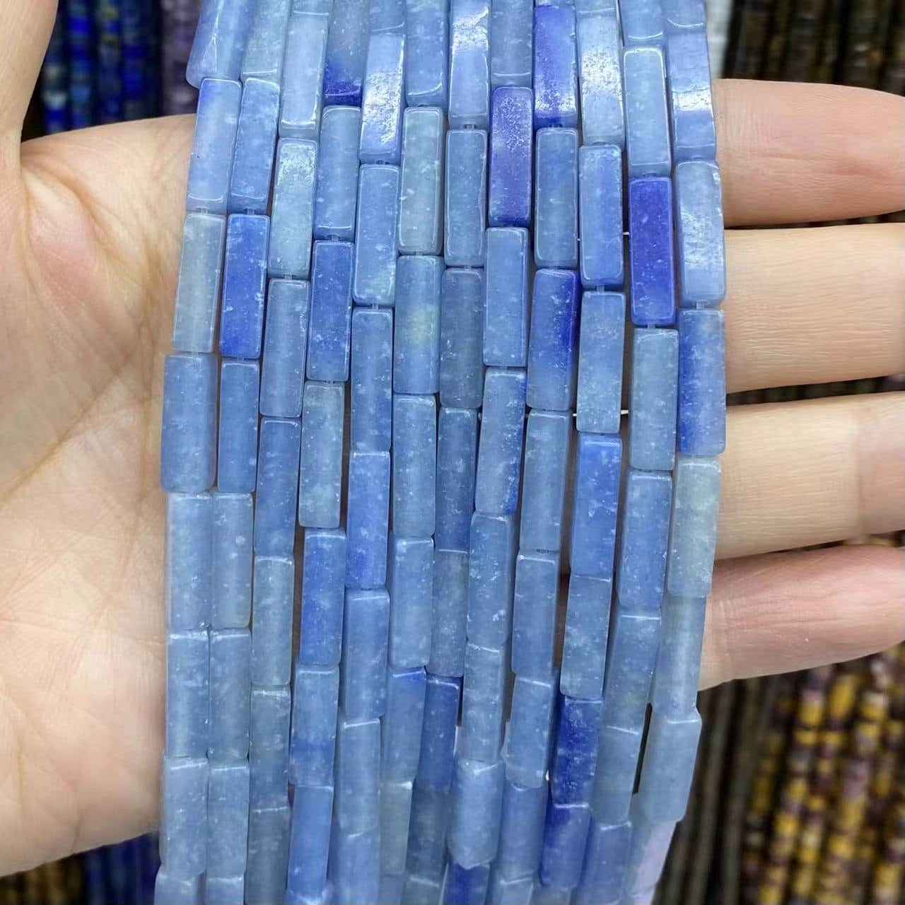 Square Tube Beads 4x13mm Quartz/Jasper/Agate/Crystal