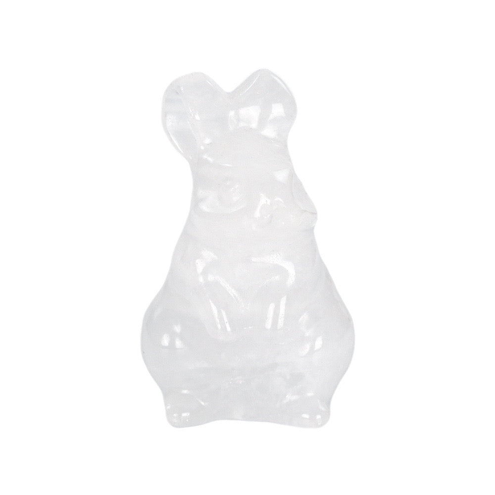 Cute Rabbit Statue Hand Carved Animal Figurine