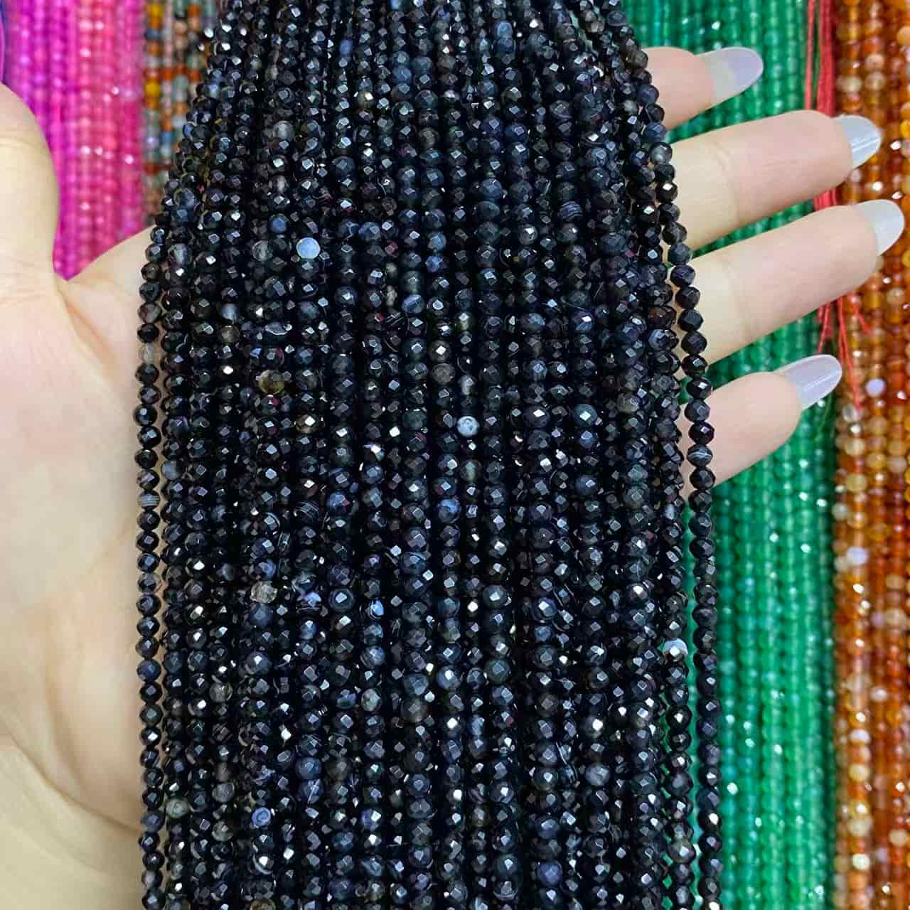 Tiny Round Faceted Beads Gemstone/Quartz/Jasper/Agate 2mm 3mm 4mm