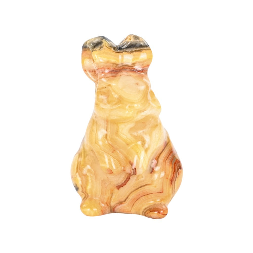 Cute Rabbit Statue Hand Carved Animal Figurine