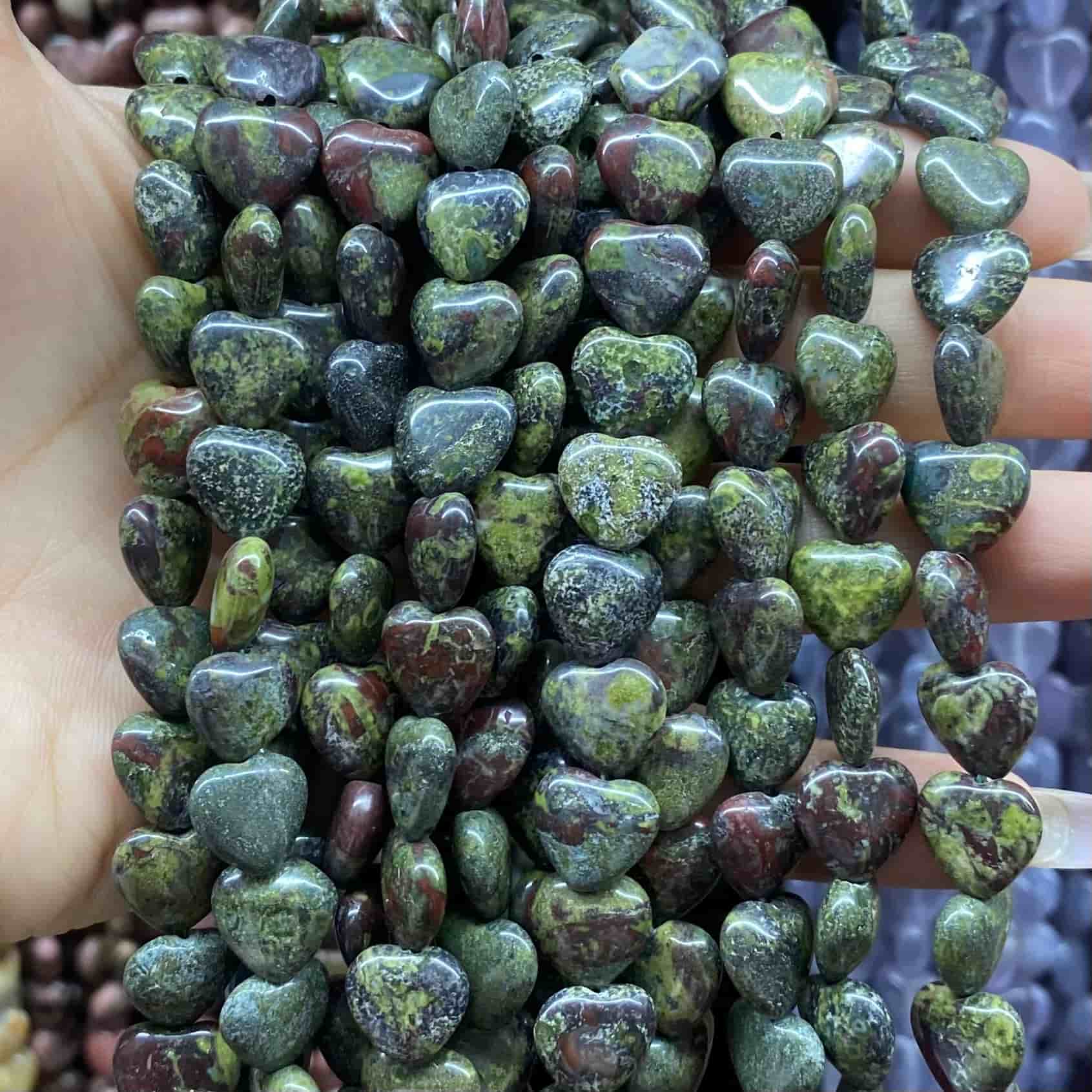 Smooth Heart Shape Beads 10mm/15mm Quartz/Jasper/Agate/Crystal