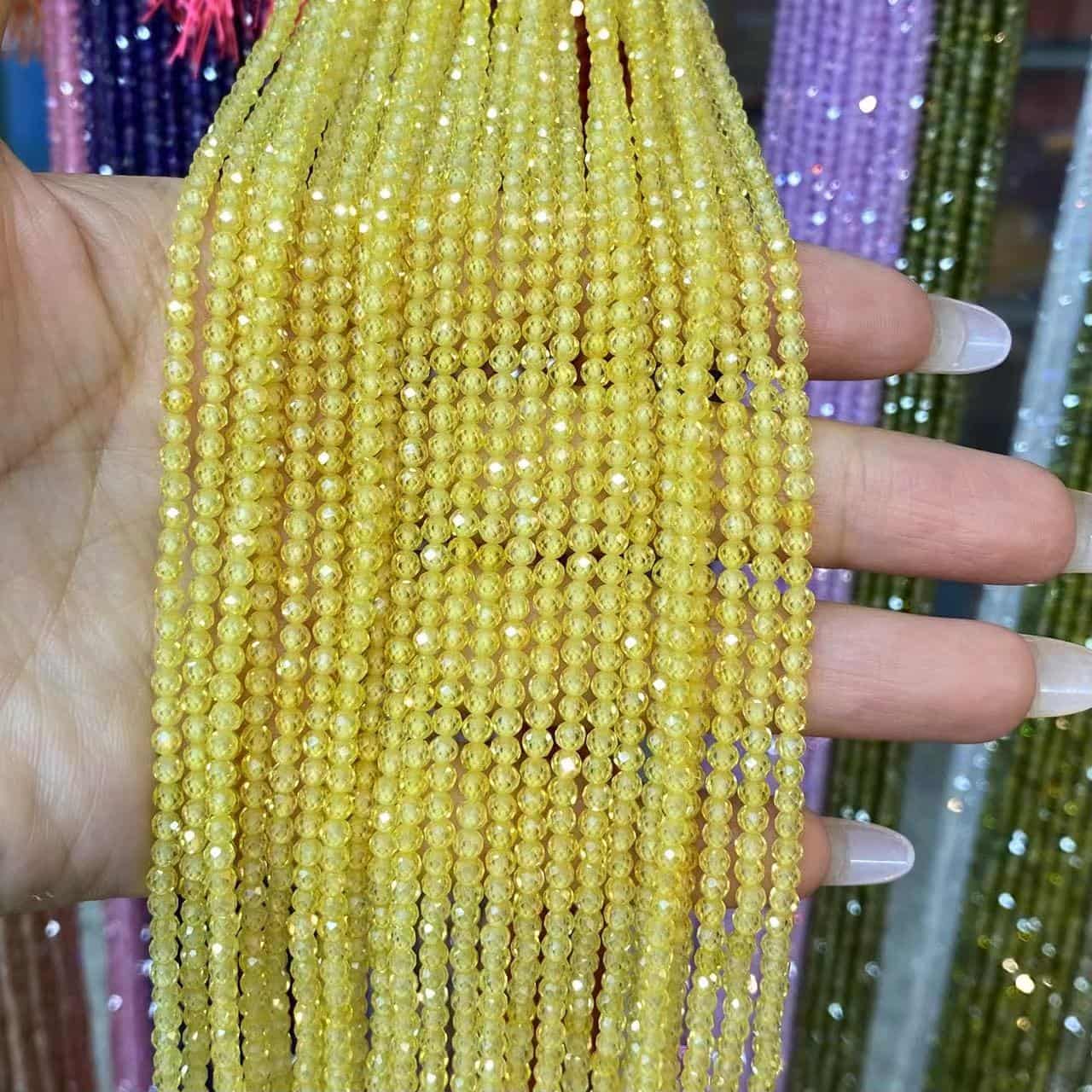 Cubic Zirconia Beads CZ Round Faceted Beads 2mm 3mm 4mm