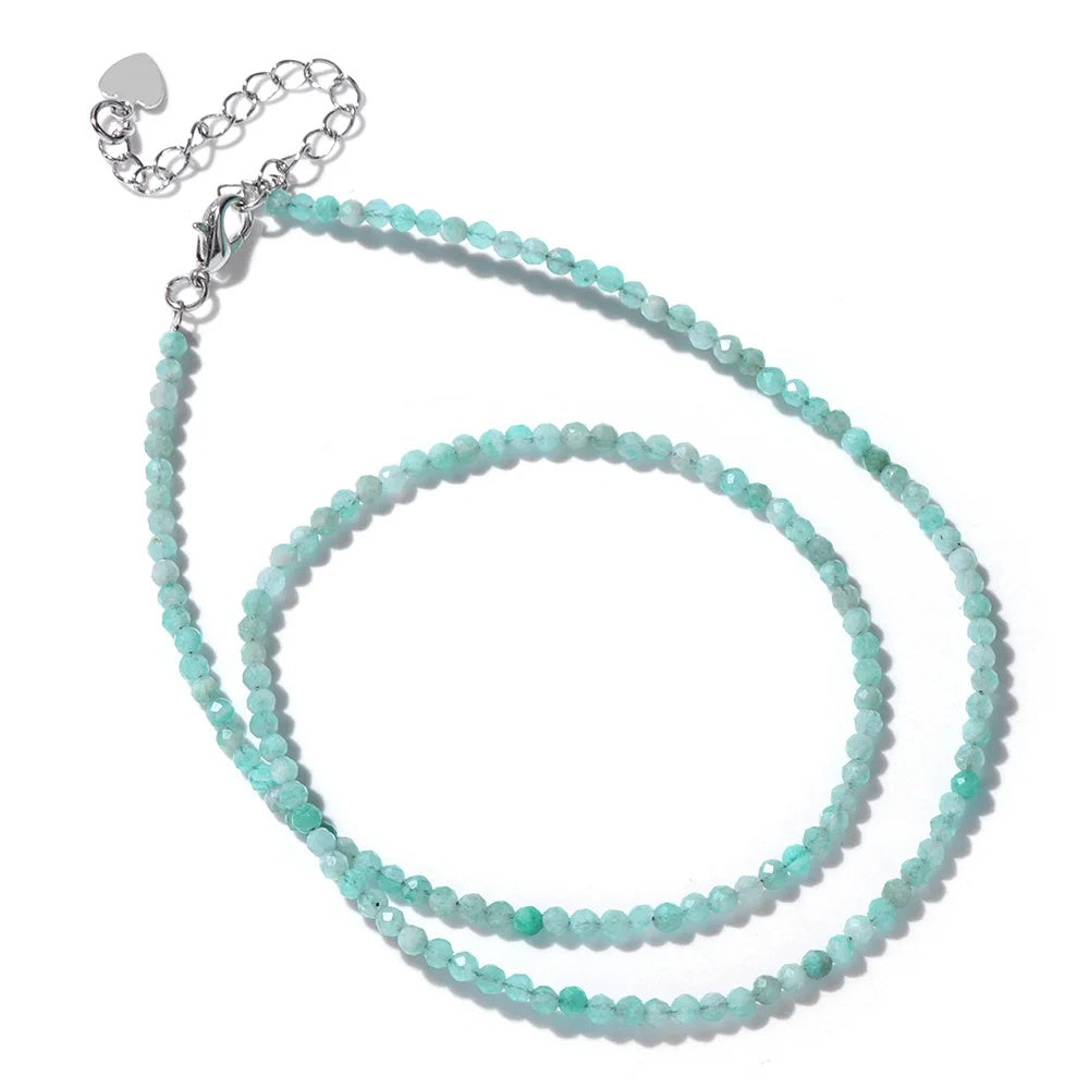 2mm Shining Beads Stone Necklace Choker Jewelry