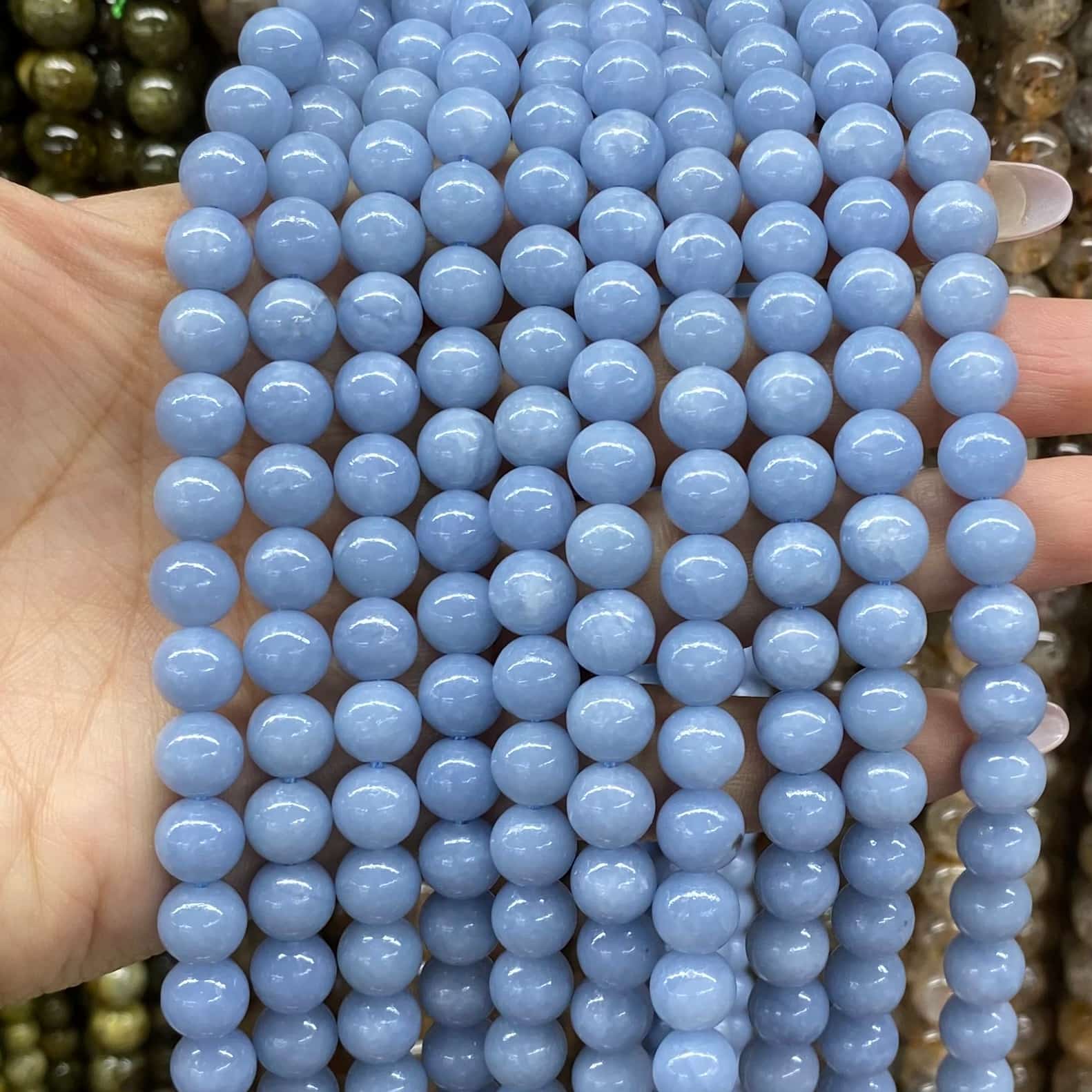 High-Quality Gemstone & Crystal Round Smooth Beads 4mm 6mm 8mm 10mm