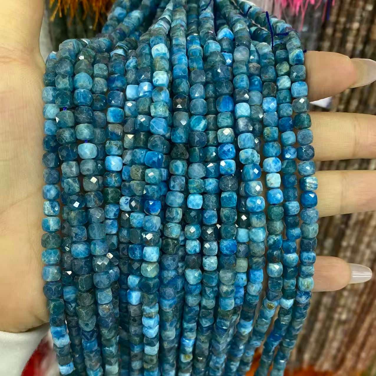Square Faceted Beads 4-5MM Gemstone/Quartz/Jasper/Agate