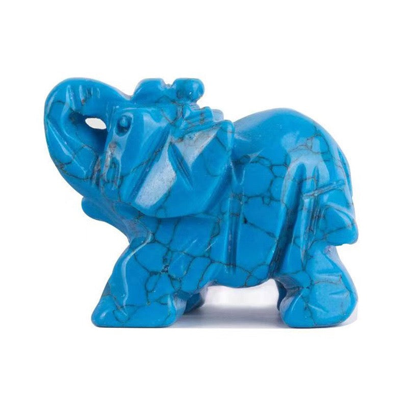 Elephant Figurine Hand Carved Animal Figurine