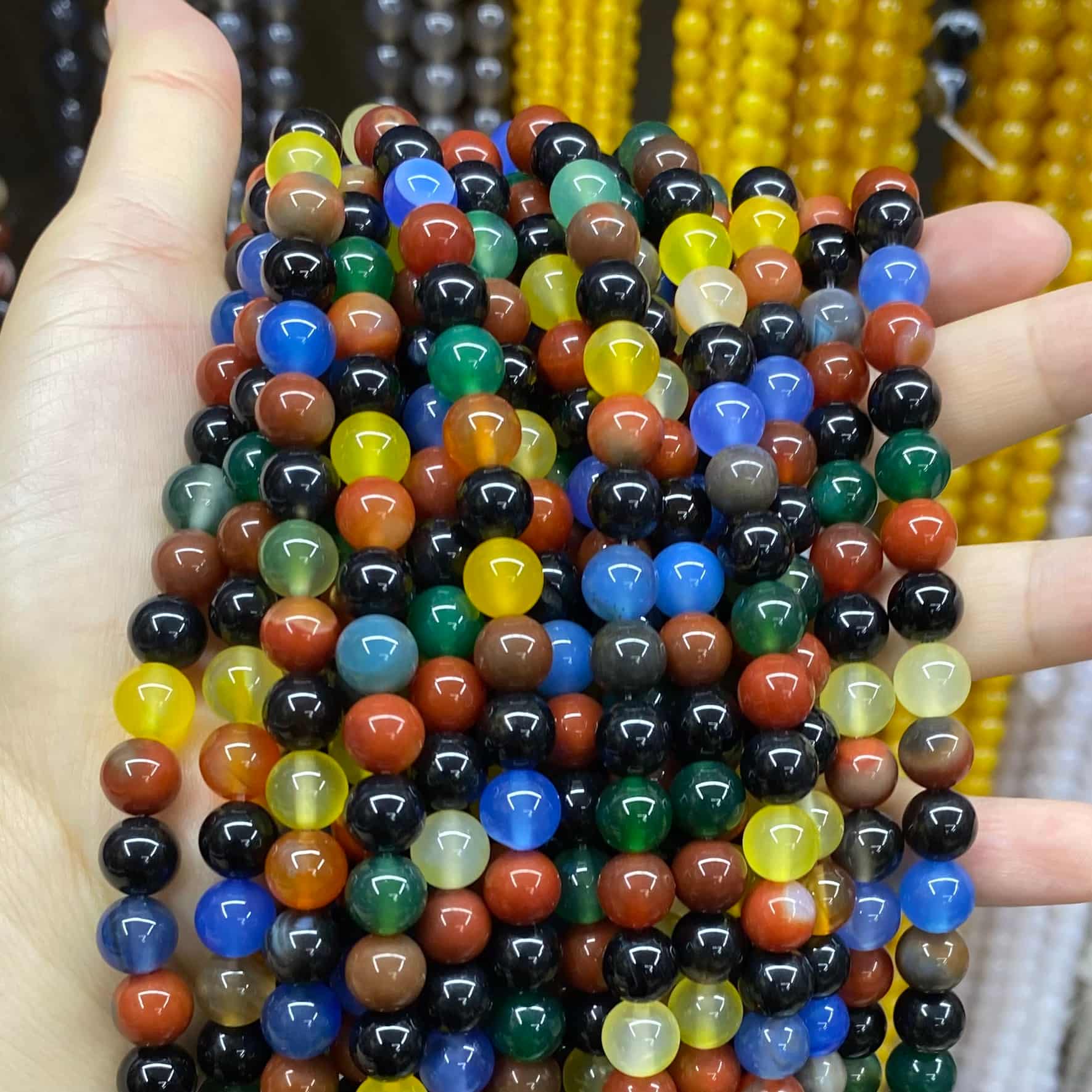 #1 Round Agate Beads 6mm/8mm/10mm/12mm
