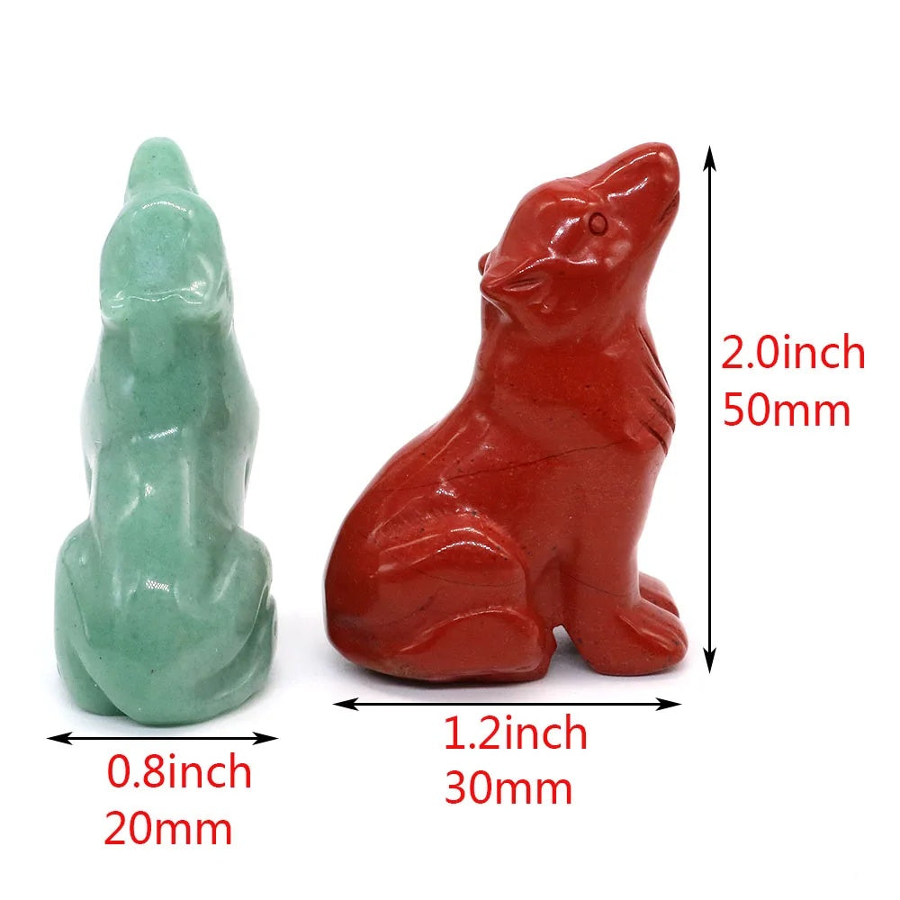 Wolf  Statue Hand Carved Animal Figurine