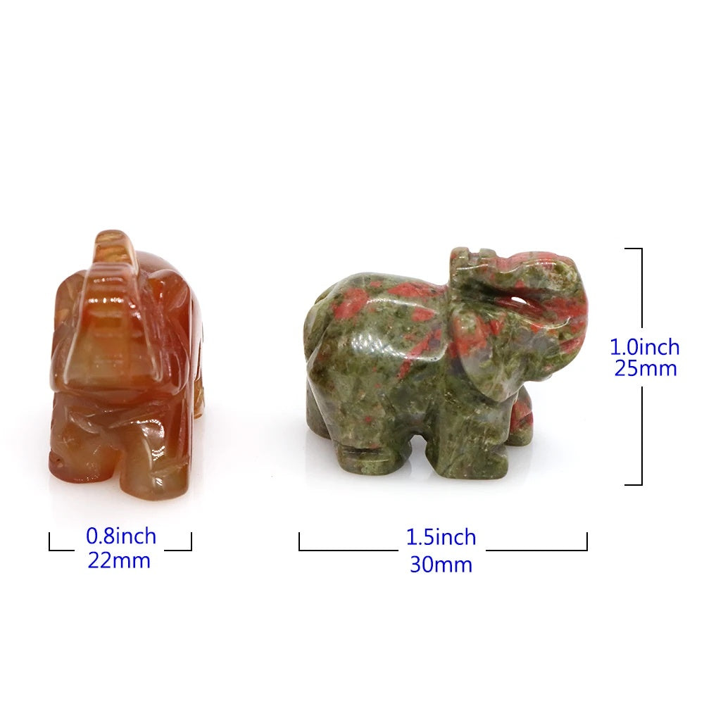 Elephant Figurine Hand Carved Animal Figurine