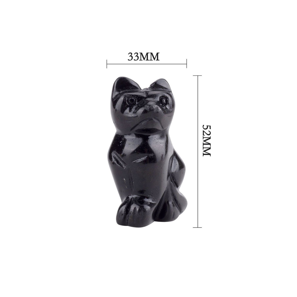 Cat Statue Hand Carved Animal Figurine