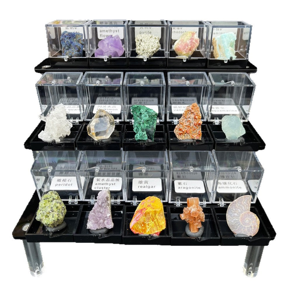 Micro Mineral Box Raw Crystal Gemstone Collection Box