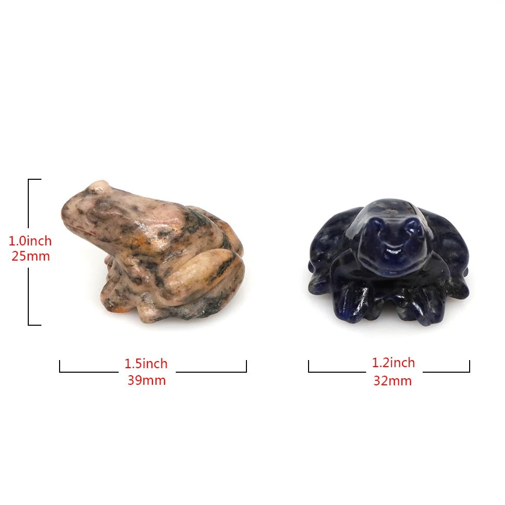 Frog Statue Hand Carved Animal Figurine